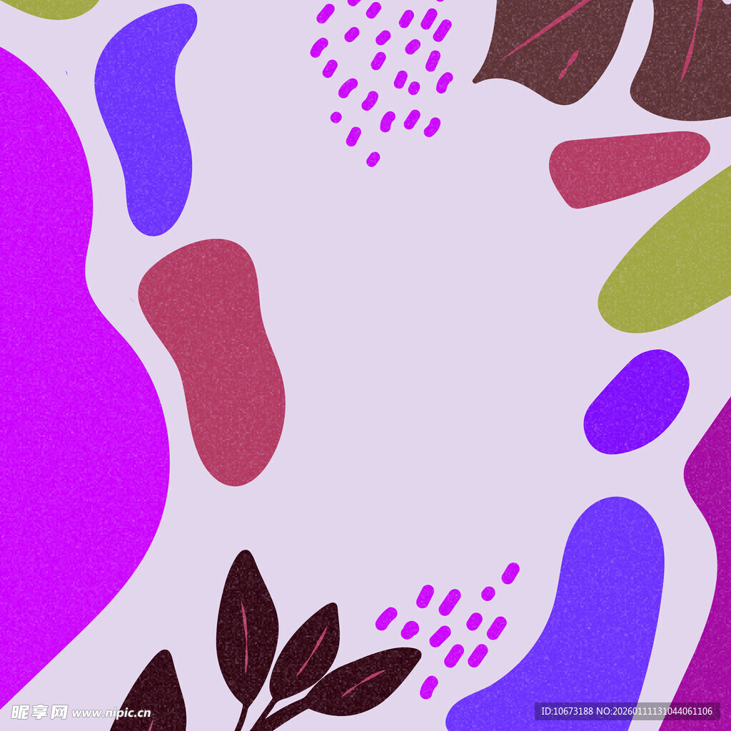 多彩抽象植物图案背景