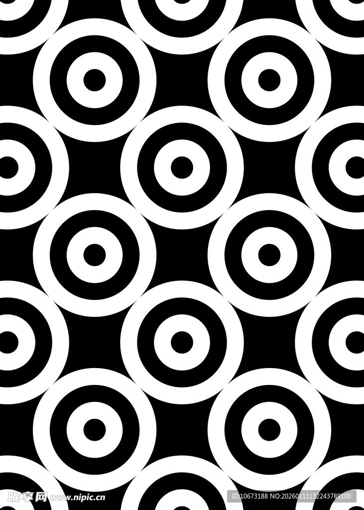 黑白圆圈几何图案背景