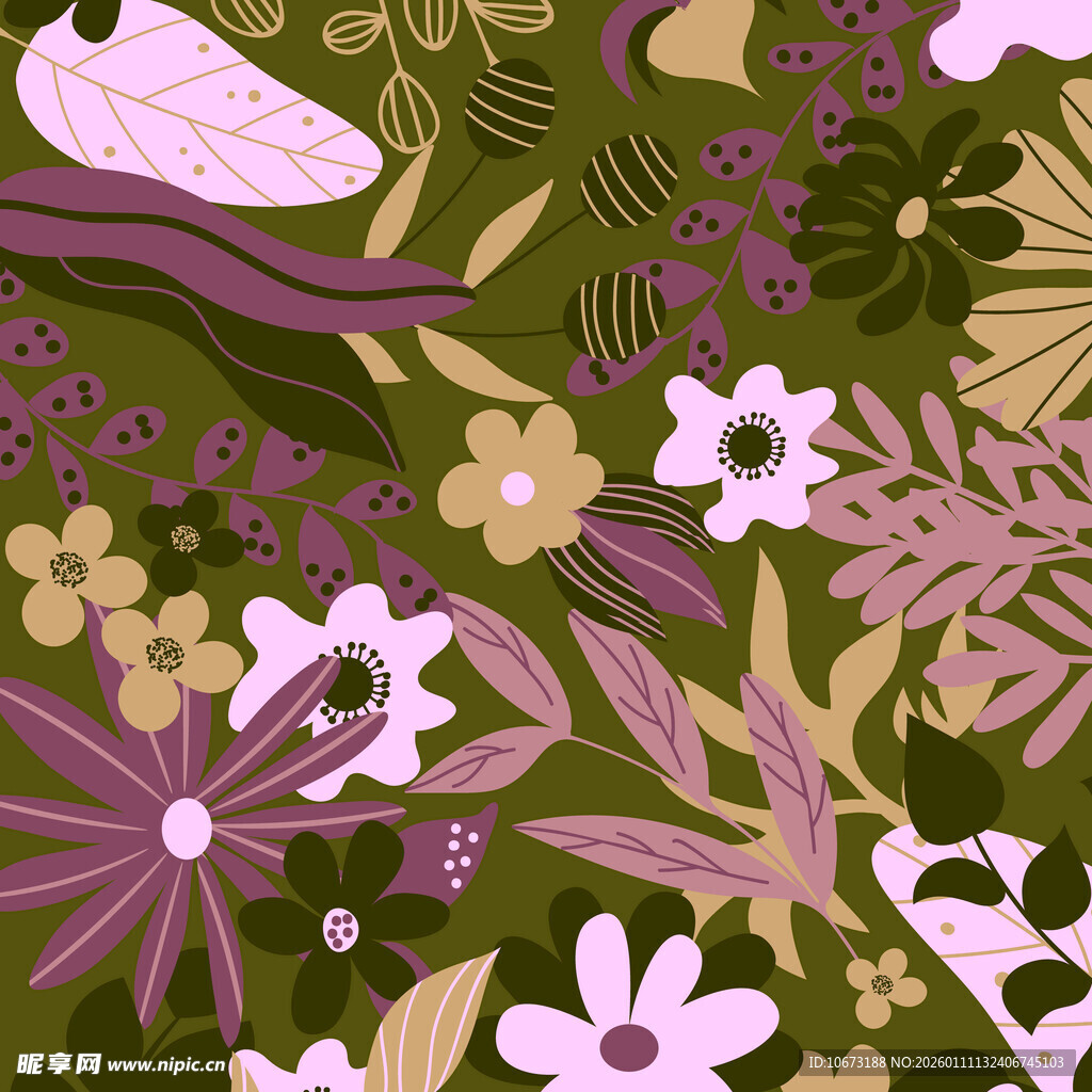 花卉植物图案背景设计