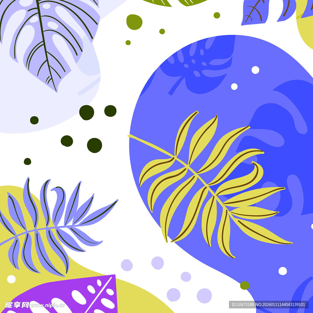 热带植物抽象图案背景