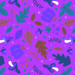 紫色背景的多彩植物图案