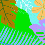 热带植物抽象插画