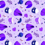 紫色梦幻卡通图案无缝背景