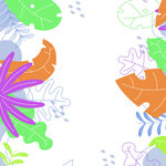 海洋植物与生物插画图案