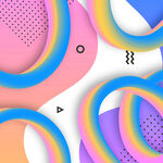 多彩几何环形抽象艺术图案