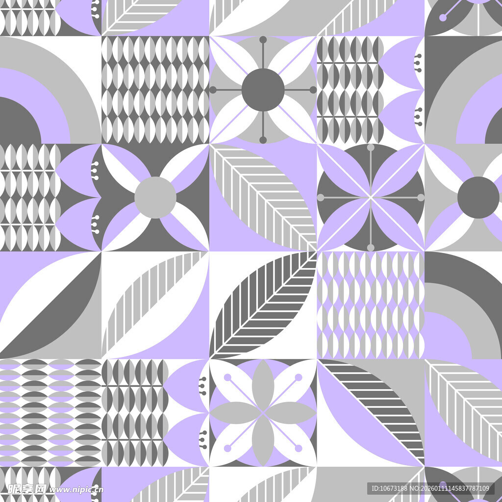 紫灰几何图案无缝背景