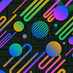 炫彩几何线条圆形图案