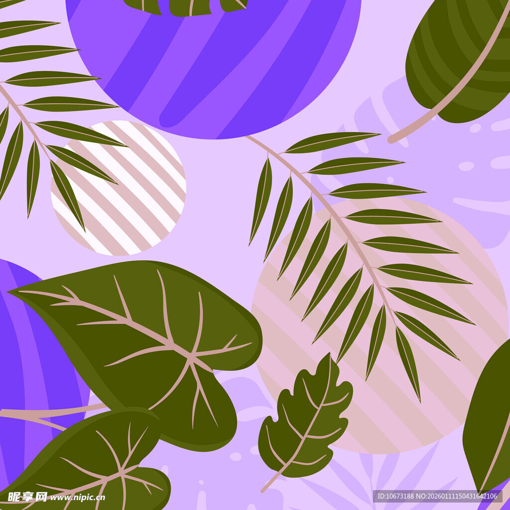 热带植物图案背景