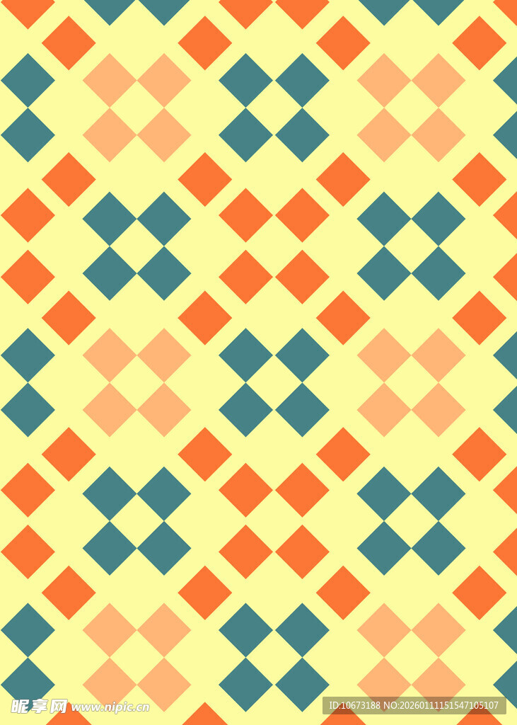 几何彩色方块拼接图案