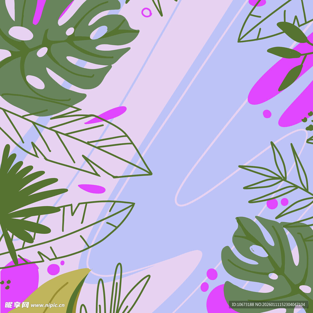 热带植物插画背景图案