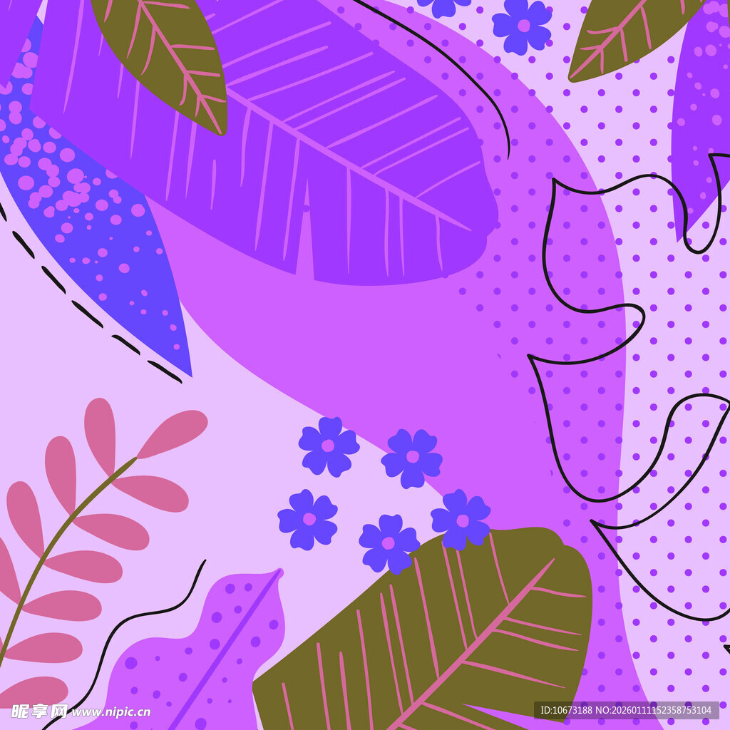 紫色系植物花卉图案背景