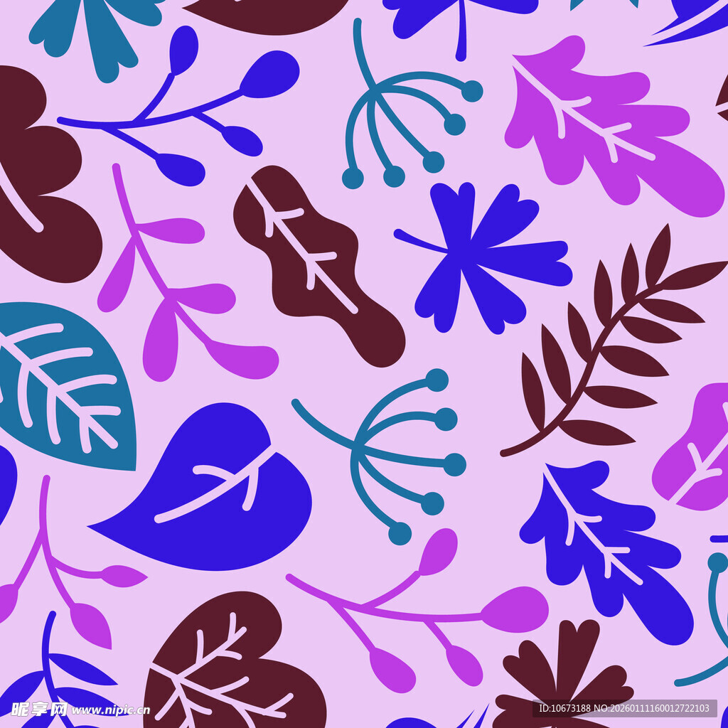 紫色系植物图案背景