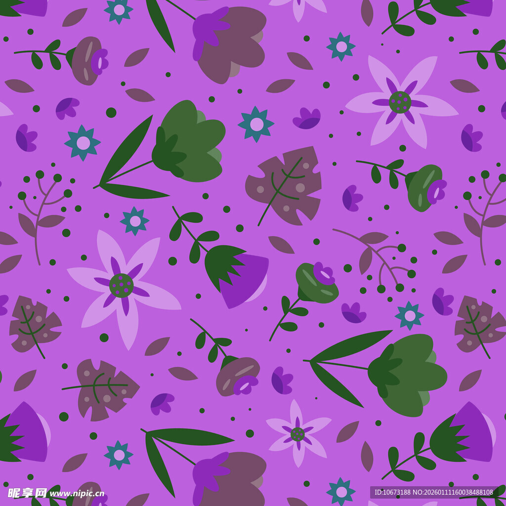 紫色花卉植物图案背景