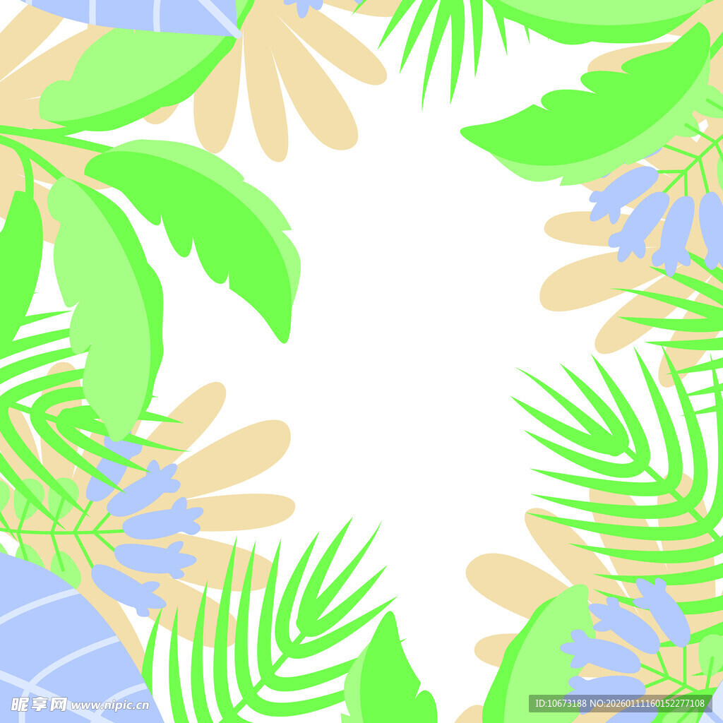 热带植物边框背景图案