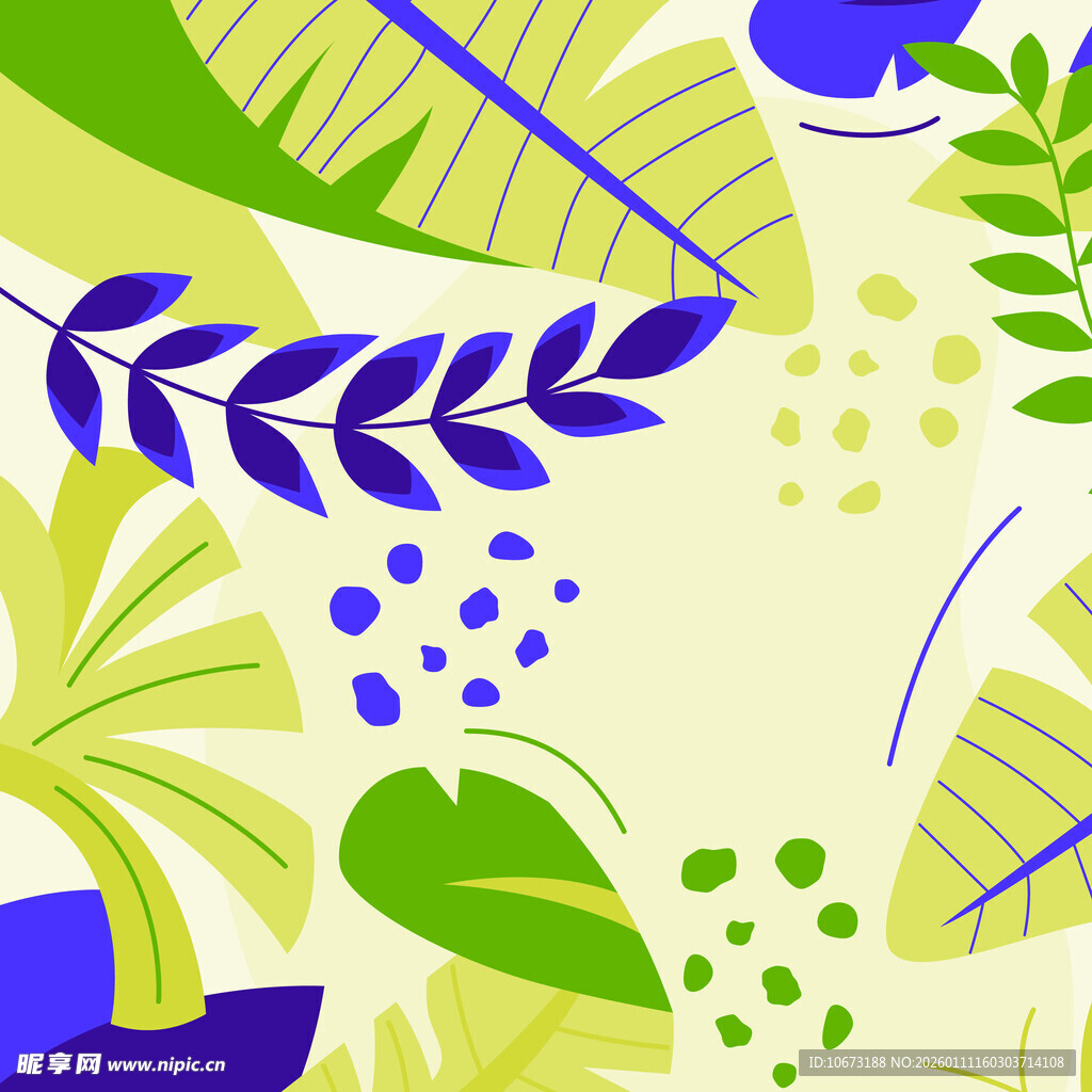 热带植物图案背景设计