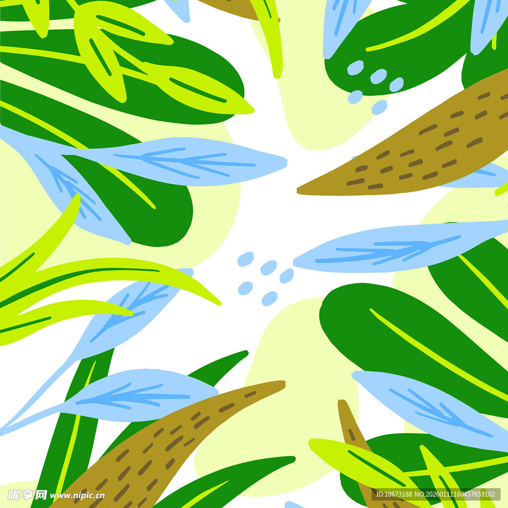 热带植物插画背景图案