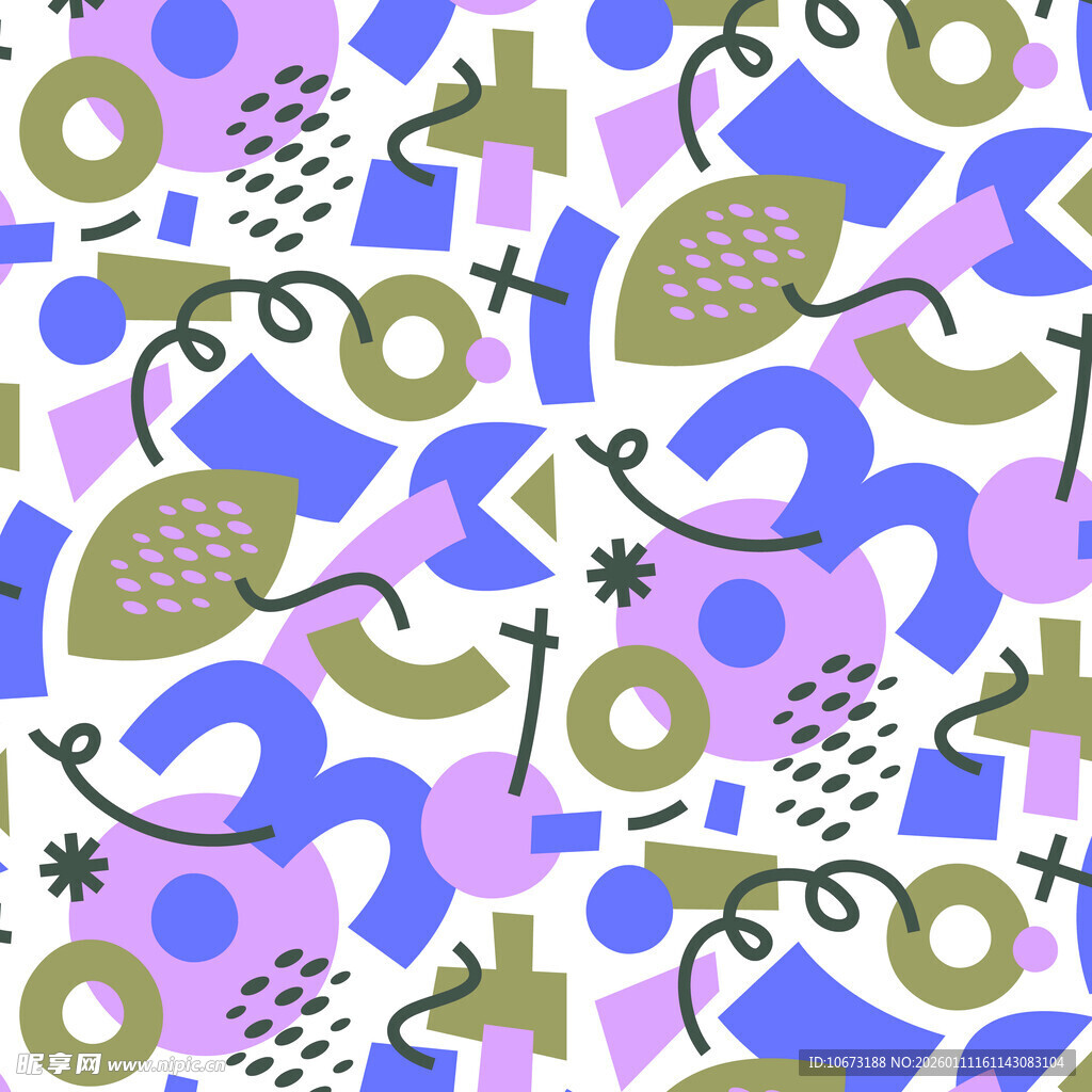 抽象几何图案无缝背景图