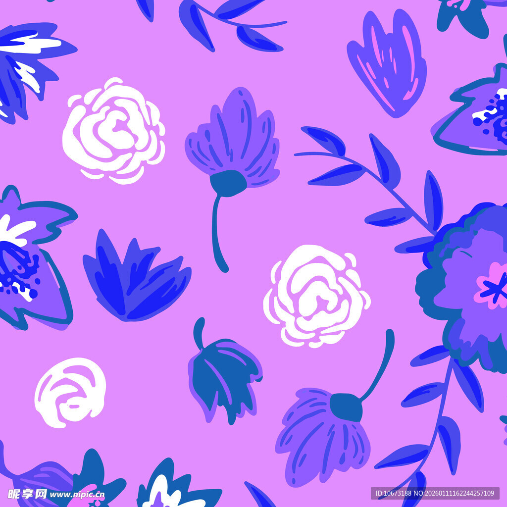 紫色花卉图案背景设计