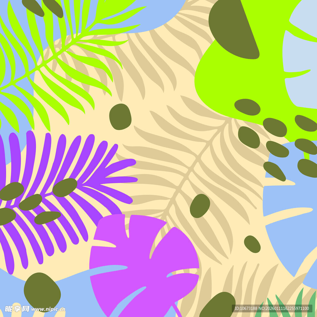 热带植物图案背景