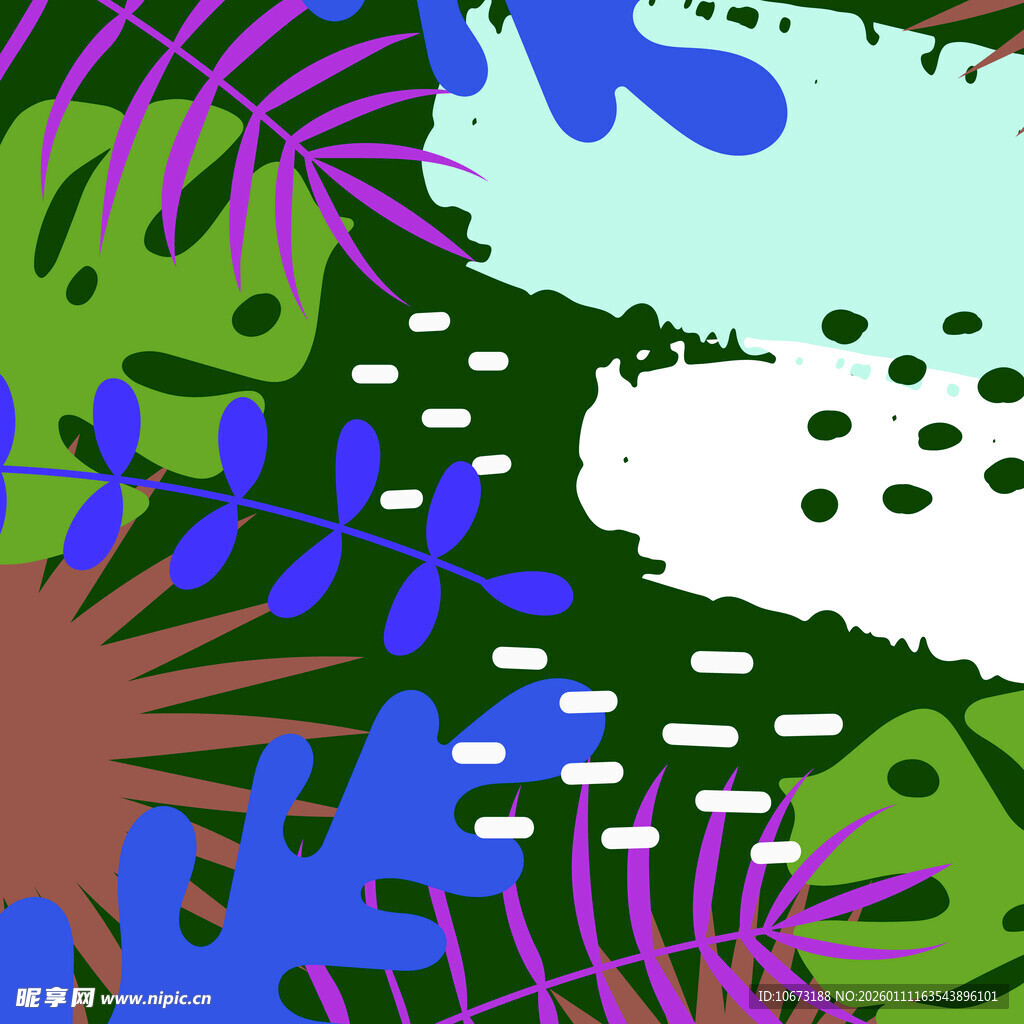 热带植物抽象图案背景