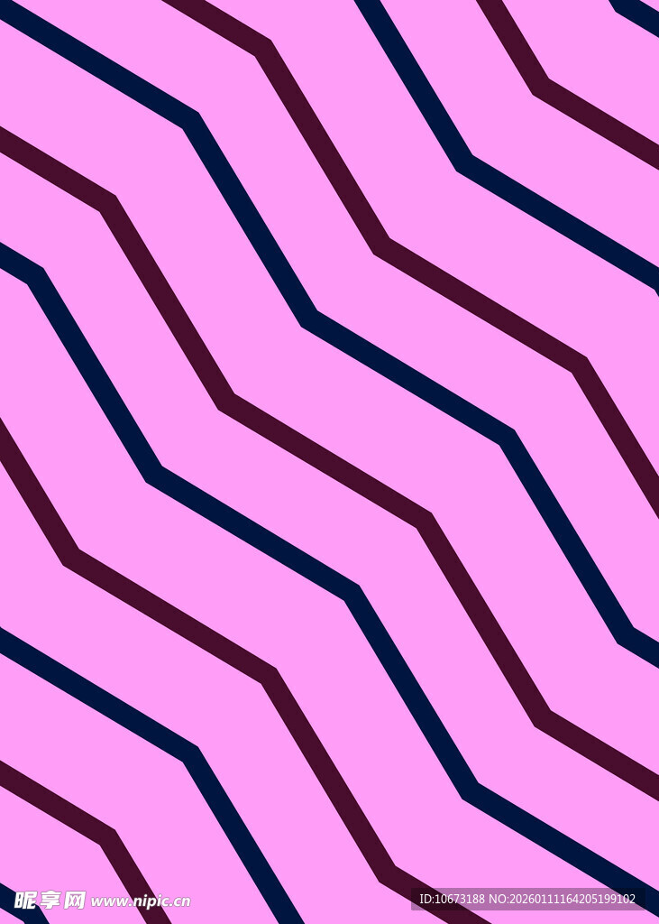 粉色波浪条纹几何图案