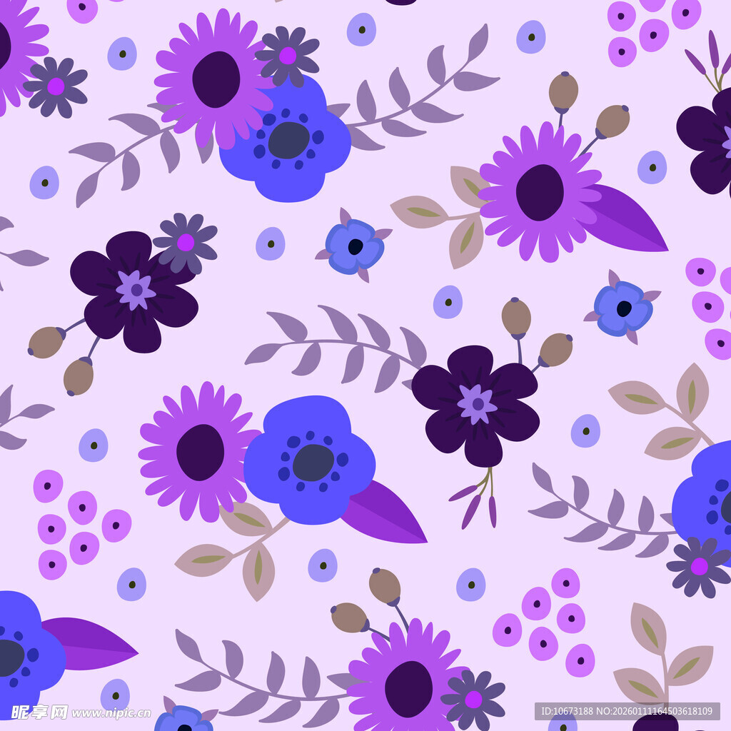 紫色花卉图案背景设计