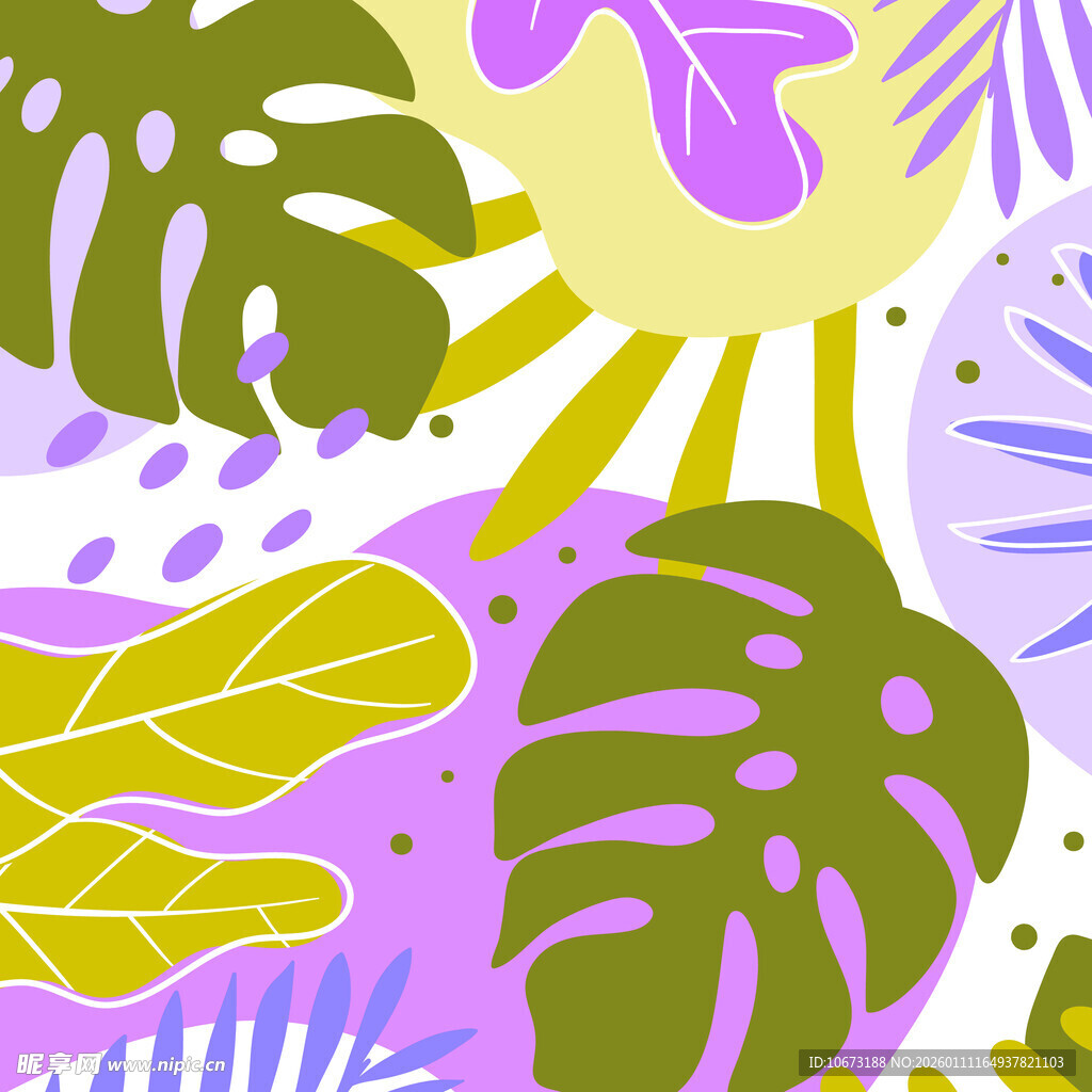 热带植物抽象图案背景