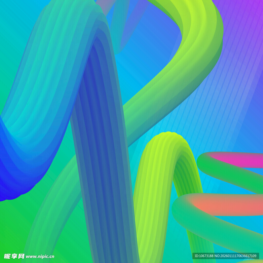 梦幻多彩抽象线条图案