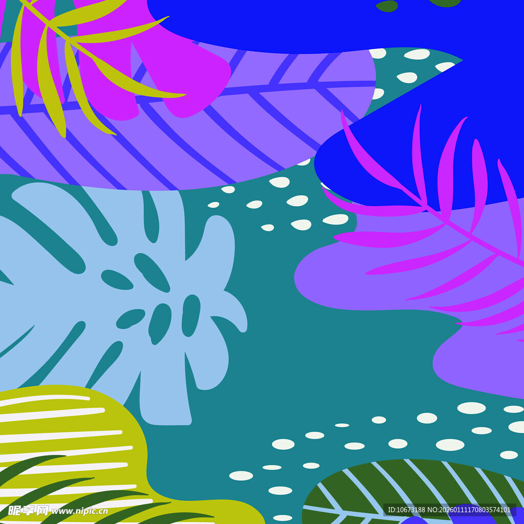 热带植物抽象图案背景