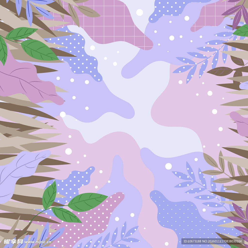 梦幻植物图案背景设计