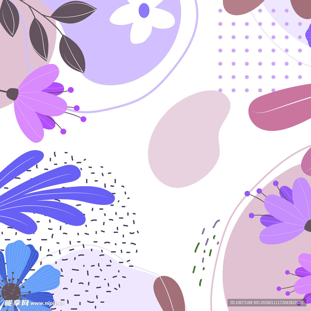 梦幻花卉图案背景设计