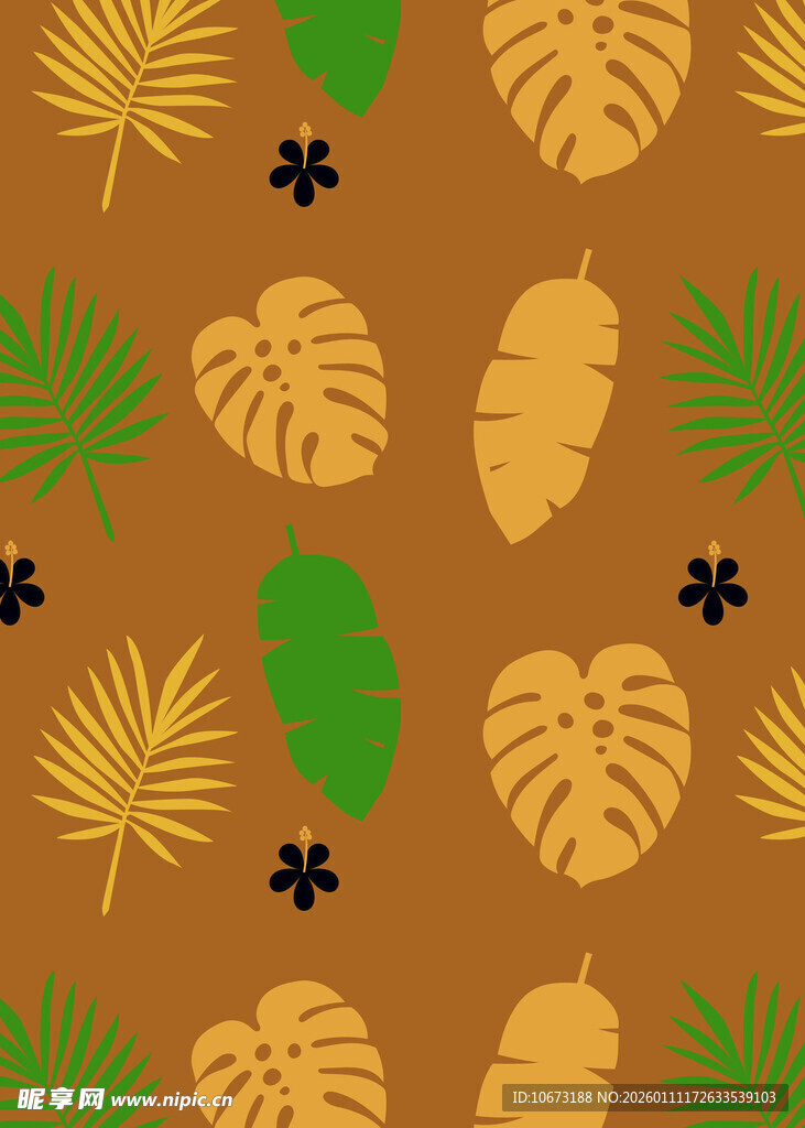 热带植物图案背景