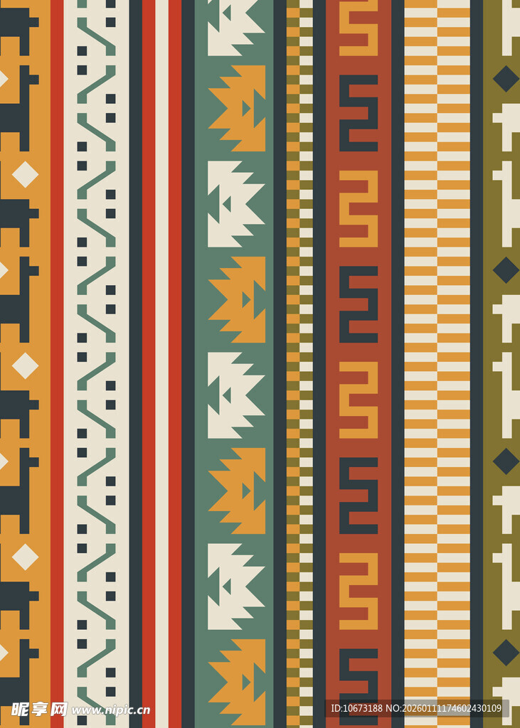 民族风几何图案纹理设计