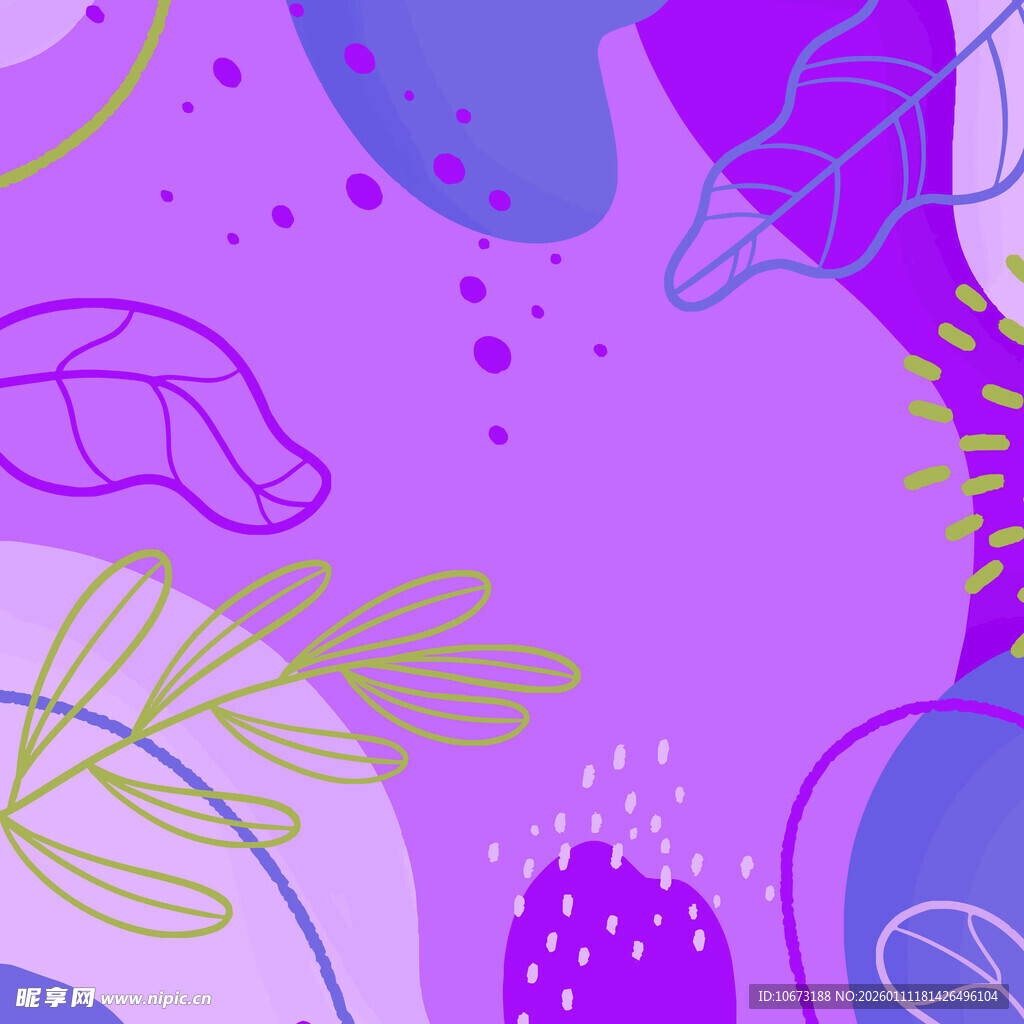 梦幻紫色植物抽象背景图