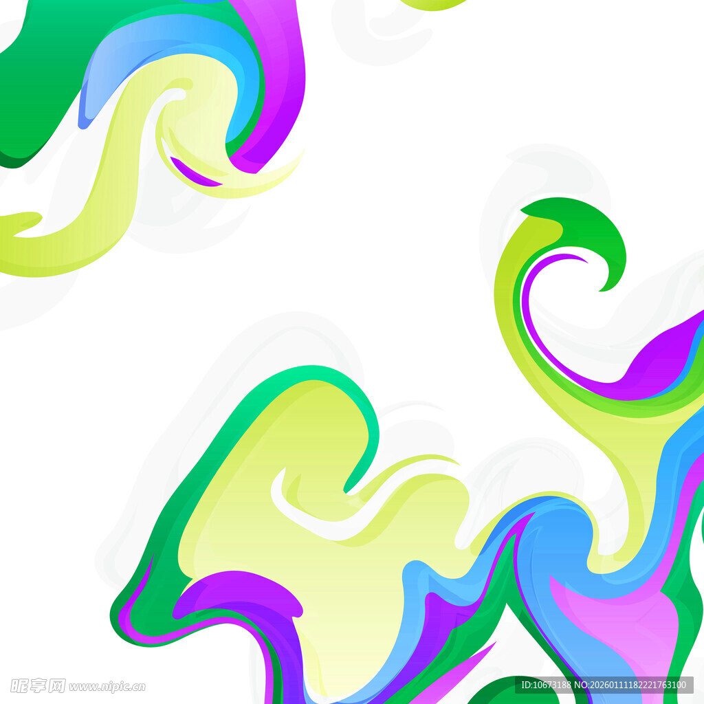 多彩抽象曲线图案