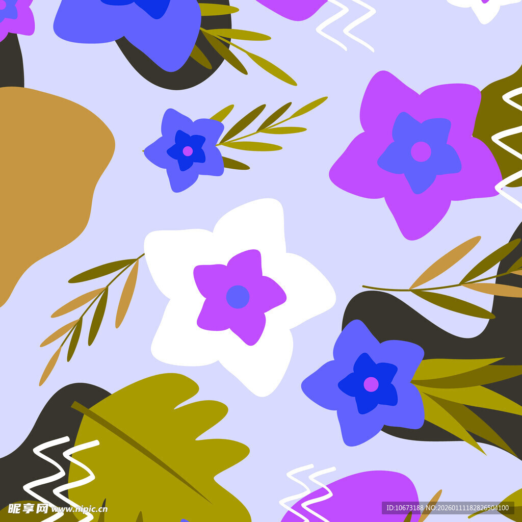 多彩花卉图案背景设计