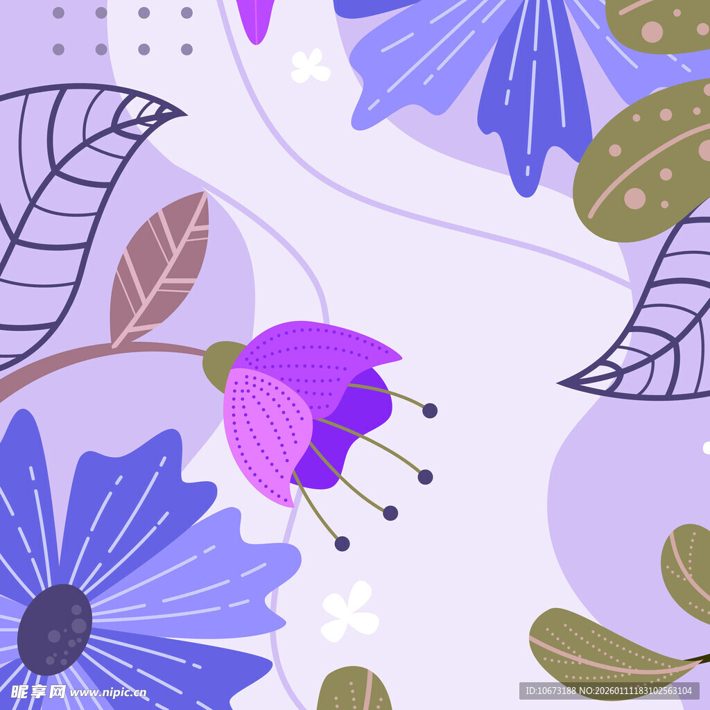 紫色花卉图案背景设计