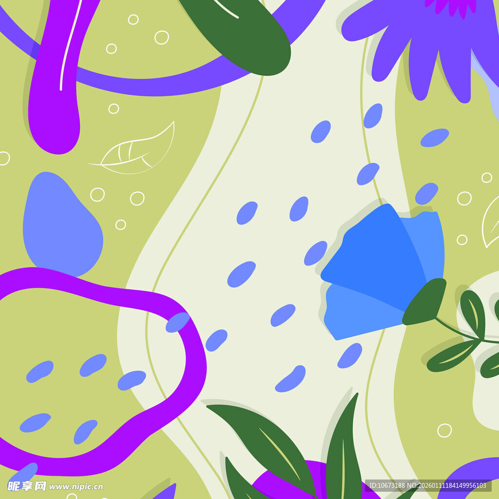 抽象梦幻花卉图案设计