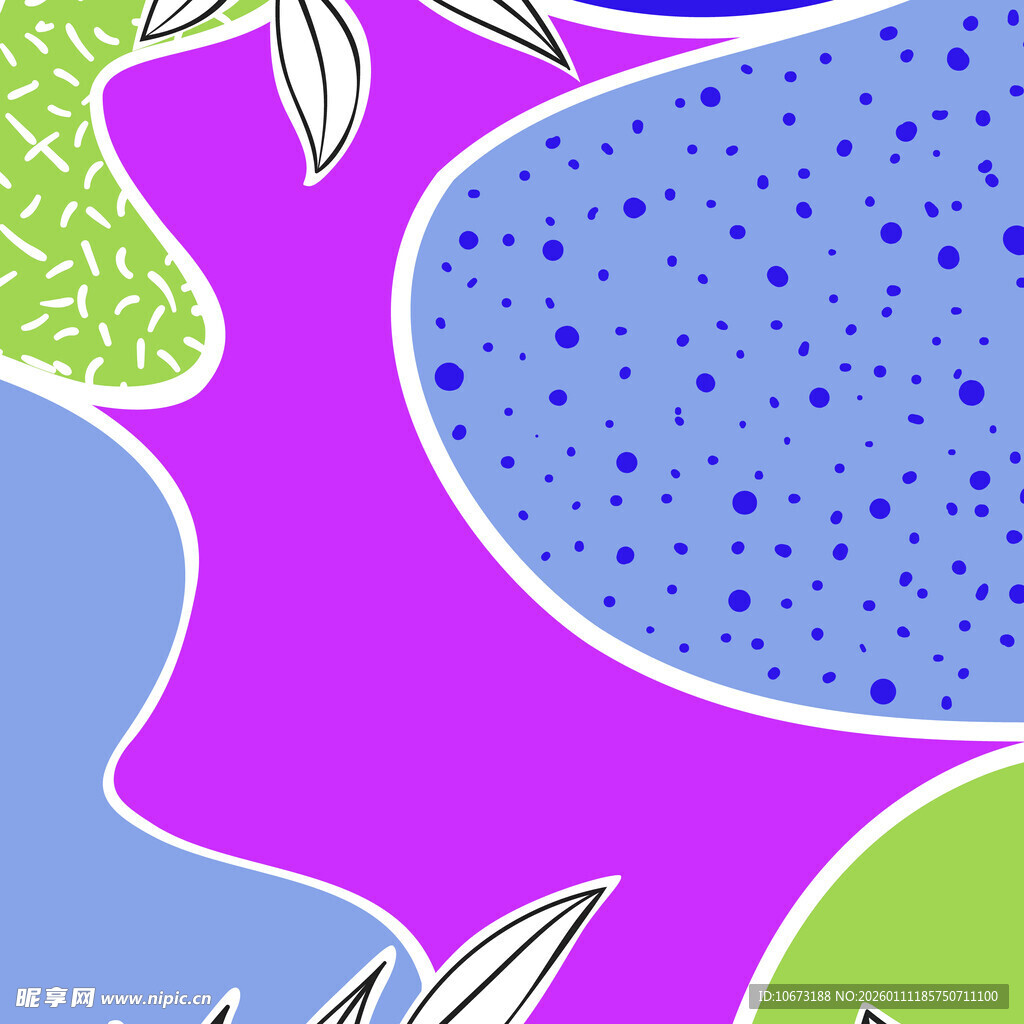 多彩抽象植物图案背景