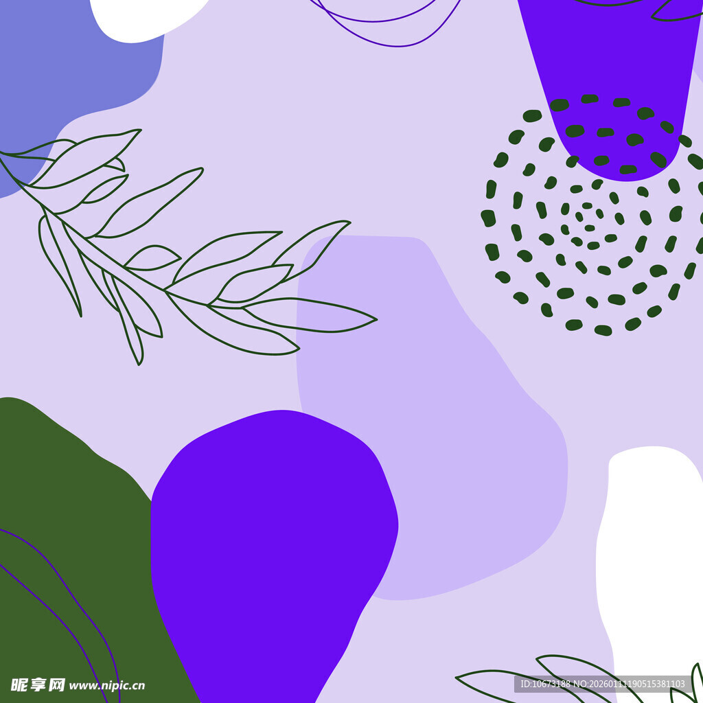 抽象几何植物图案背景