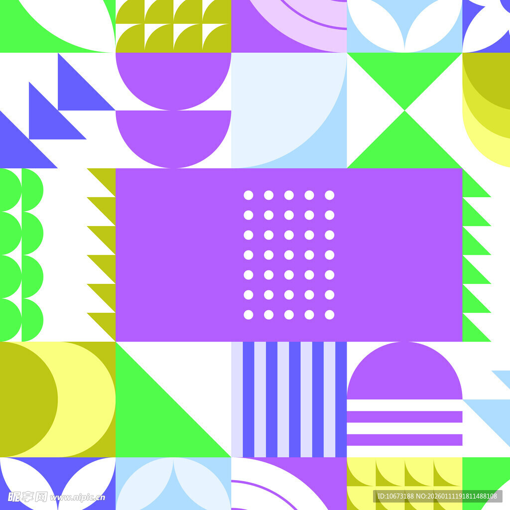 几何抽象多彩图案设计