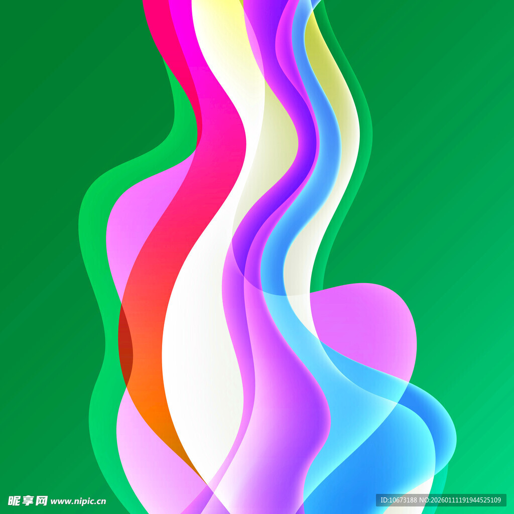 多彩波浪抽象背景图案