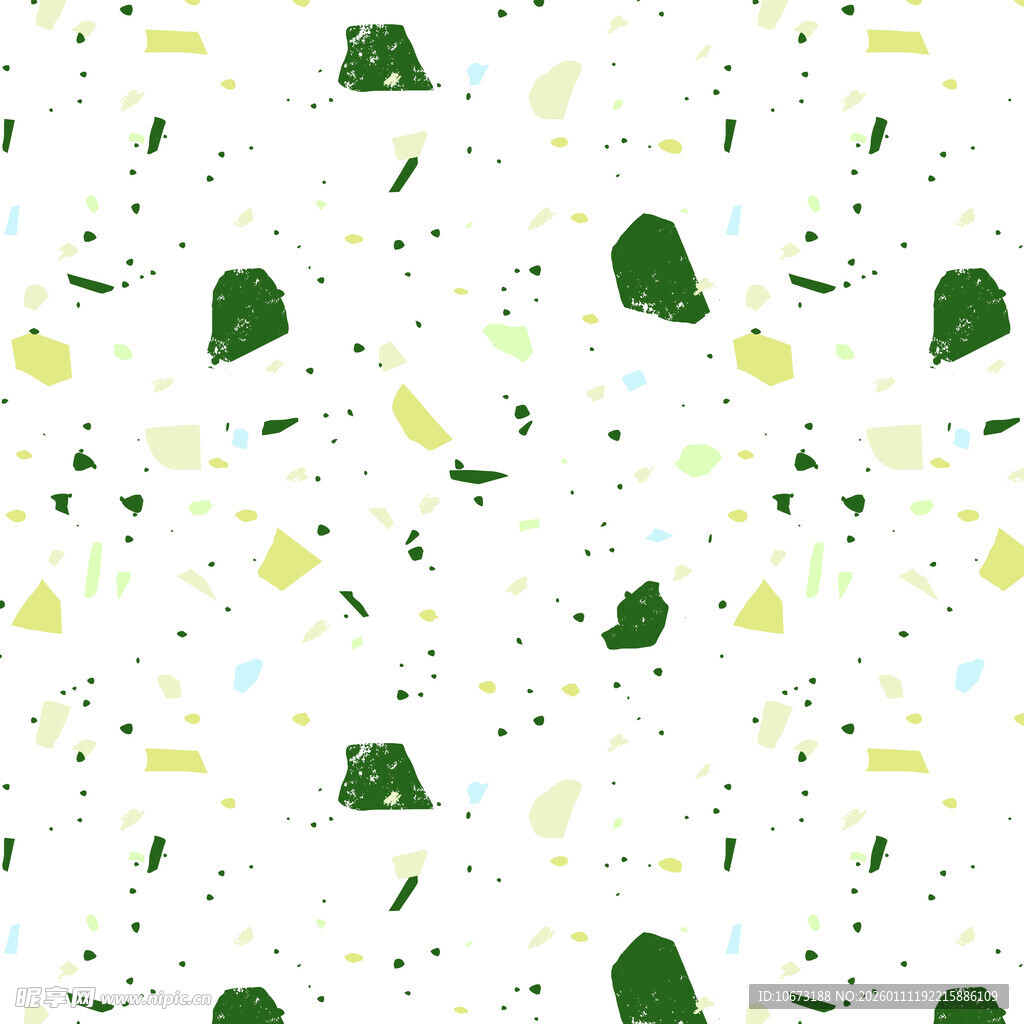 清新绿白相间碎花图案