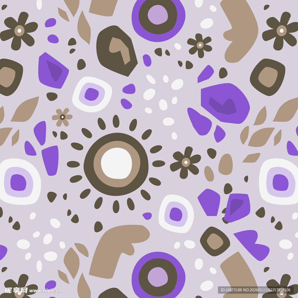 紫色花卉几何图案背景