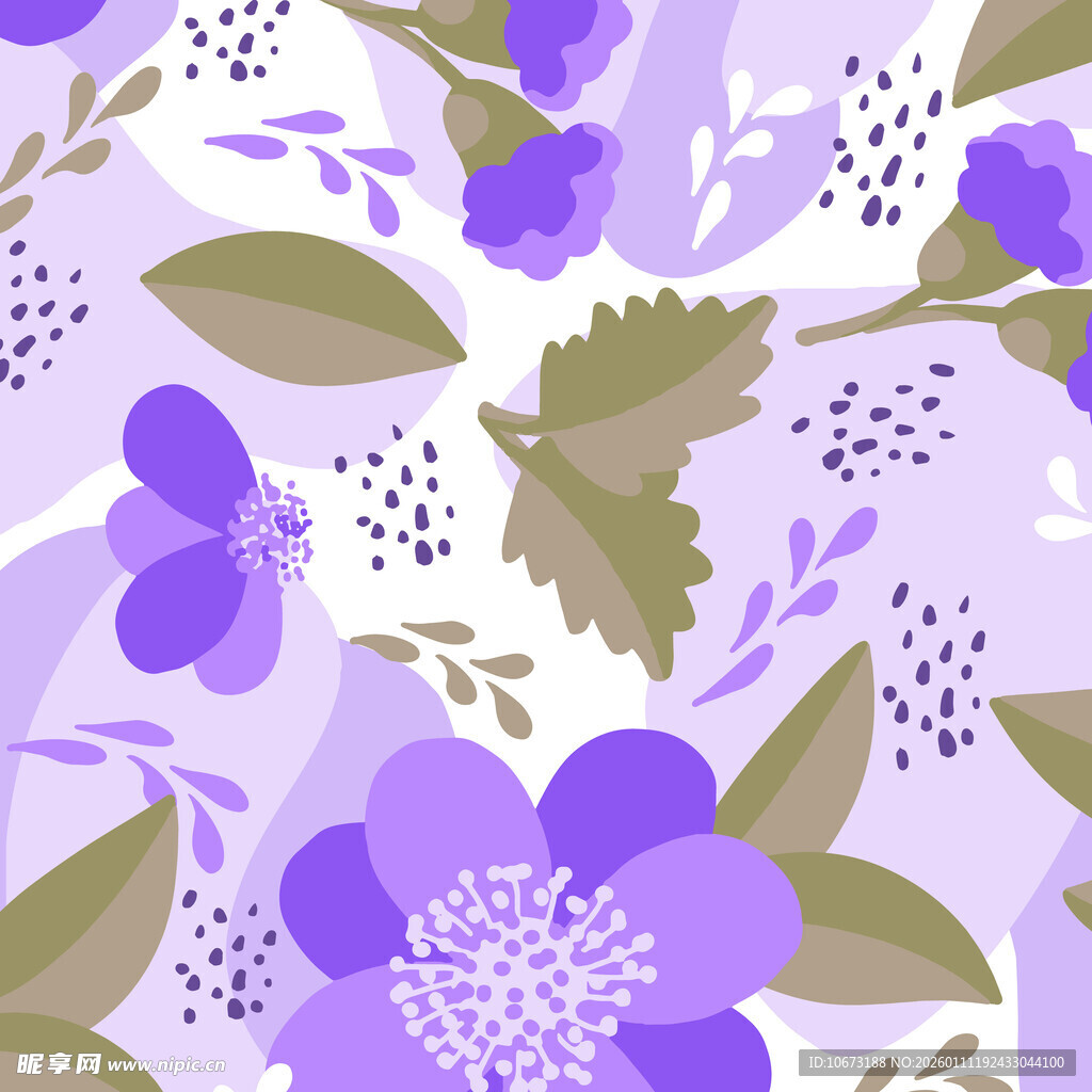 紫色花卉图案背景设计