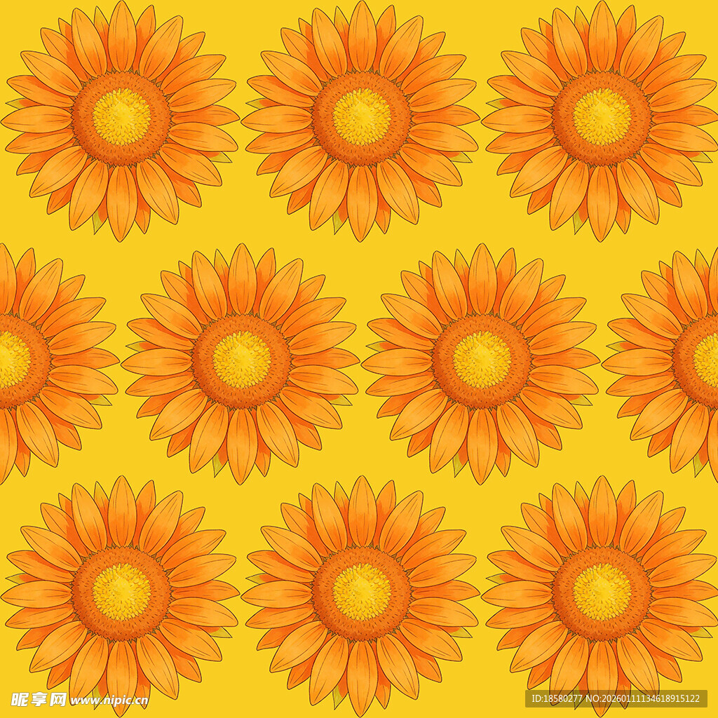 橙色菊花图案背景