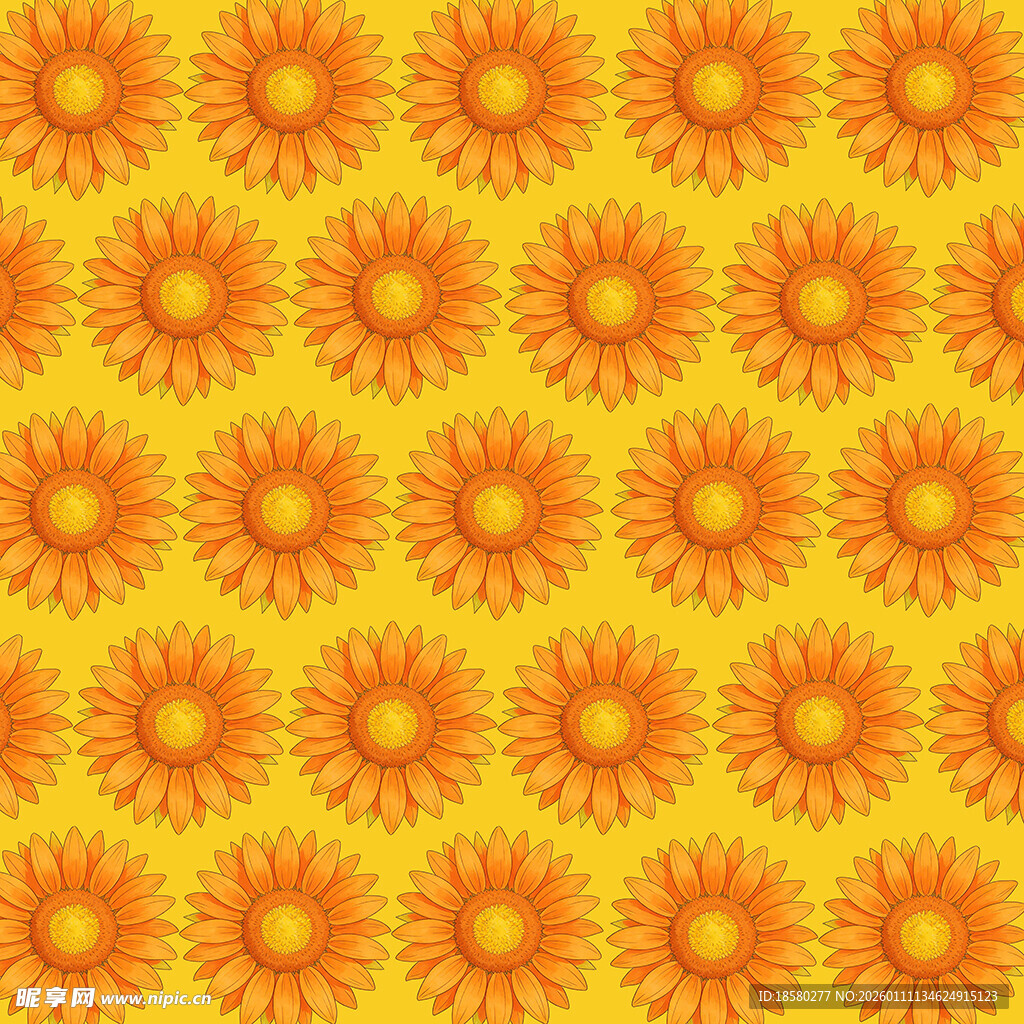 橙色花朵图案背景