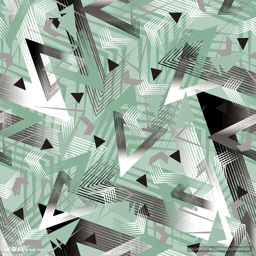 几何抽象绿色图案纹理