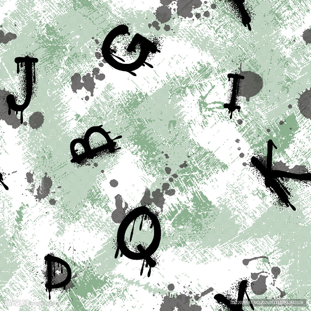 墨渍字母抽象背景图案