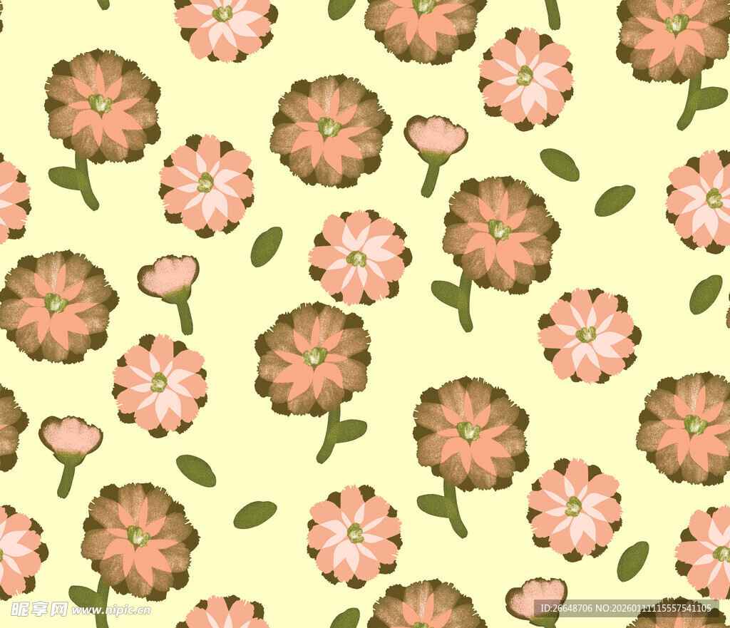 粉色花卉图案背景纹理